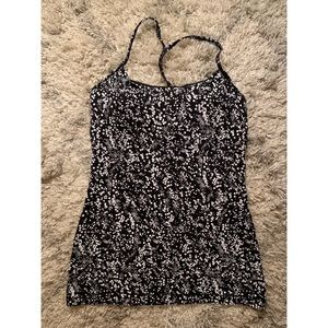 Lululemon Power Pose Tank 6 black white print